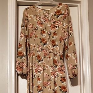 Floral print Long sleeve maxi